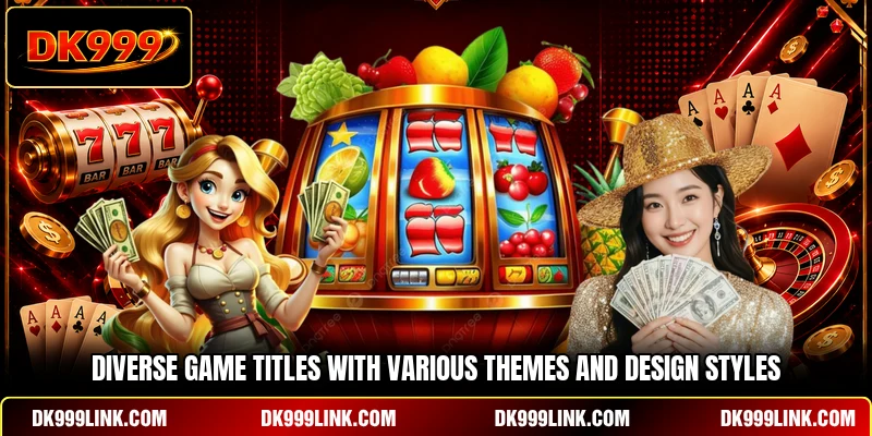 Diverse game titles with various themes and design styles