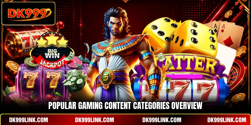 Popular gaming content categories overview